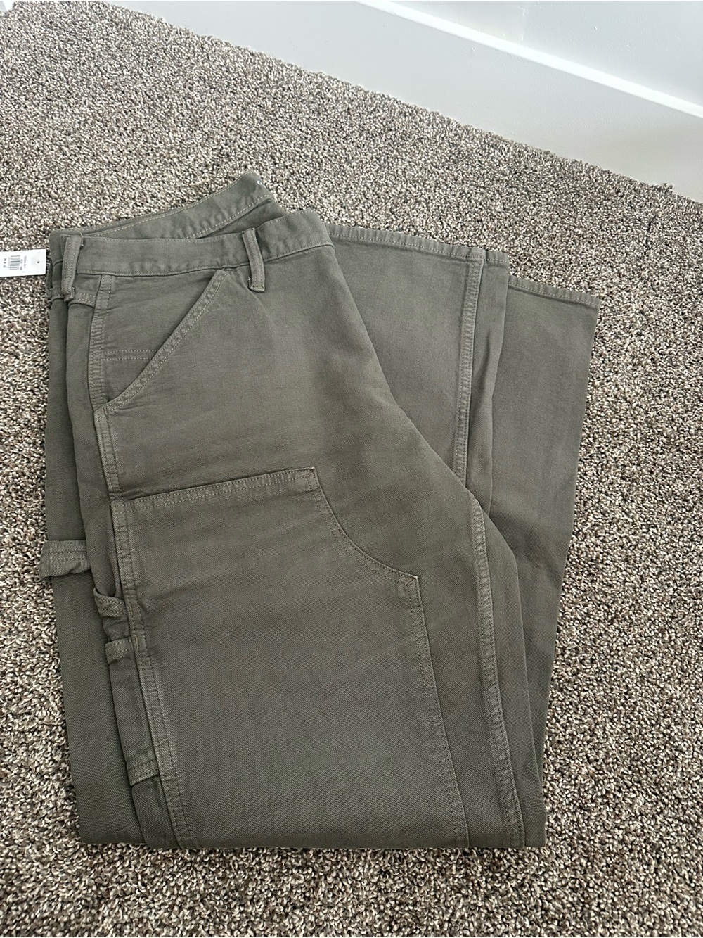 Olive Green Utility Carpenter Pants